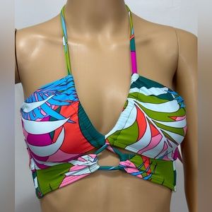 Xhilaration Tunneled Cutout Halter Bikini Top Vibrant Colors Small (0-2)